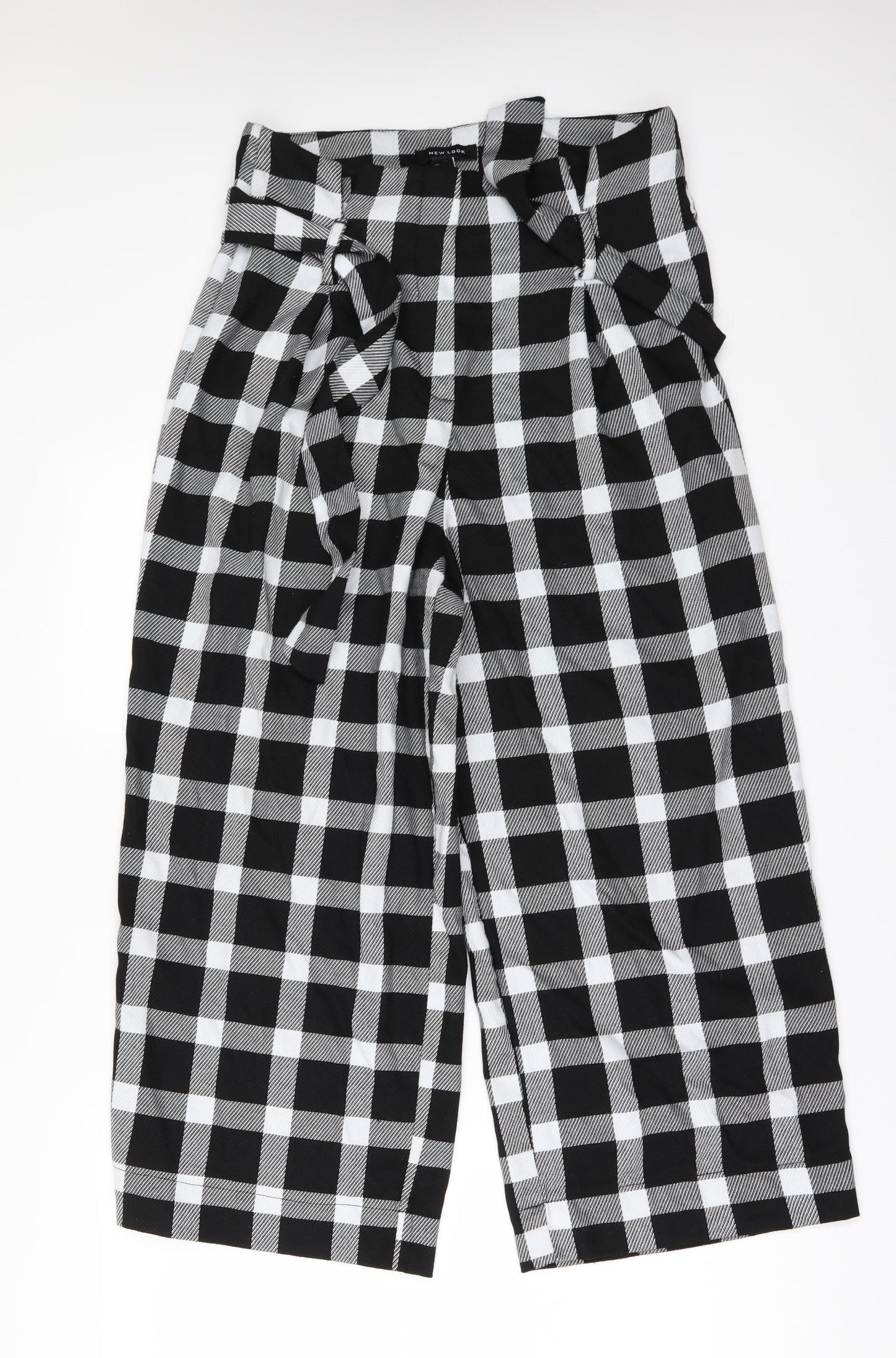 New Look Womens Black Check  Trousers  Size 12 L24 in