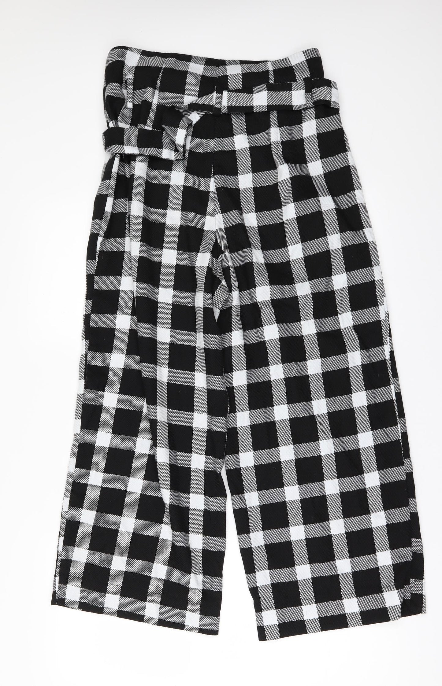 New Look Womens Black Check  Trousers  Size 12 L24 in