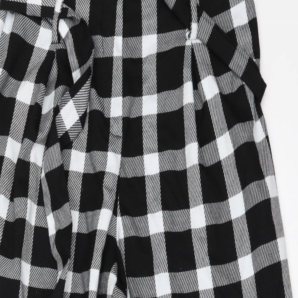 New Look Womens Black Check  Trousers  Size 12 L24 in