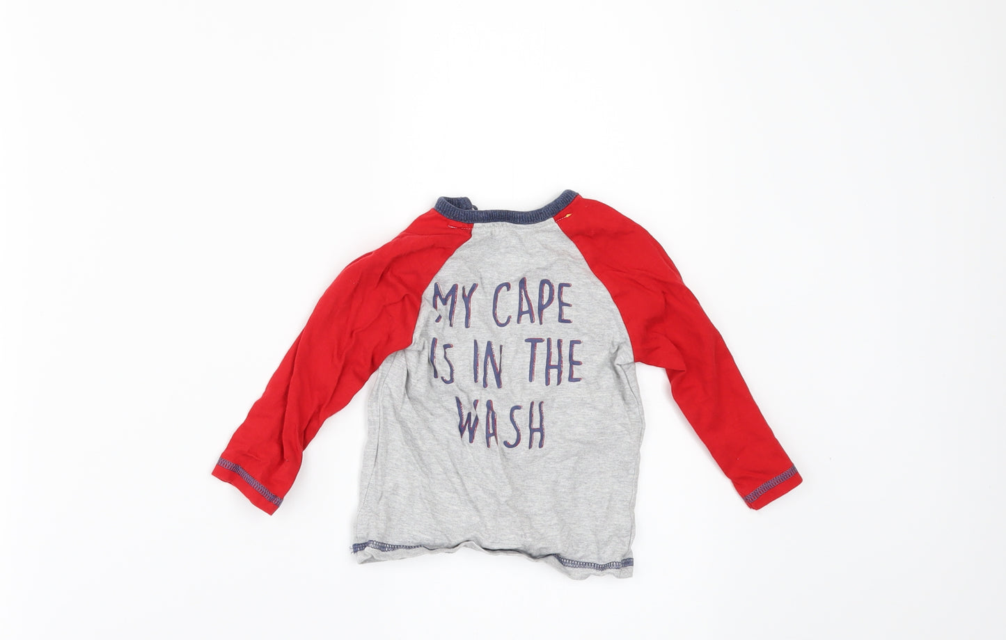 George Baby Grey   Basic T-Shirt Size 6-9 Months  - DADDYS LITLLE SUOER HERO