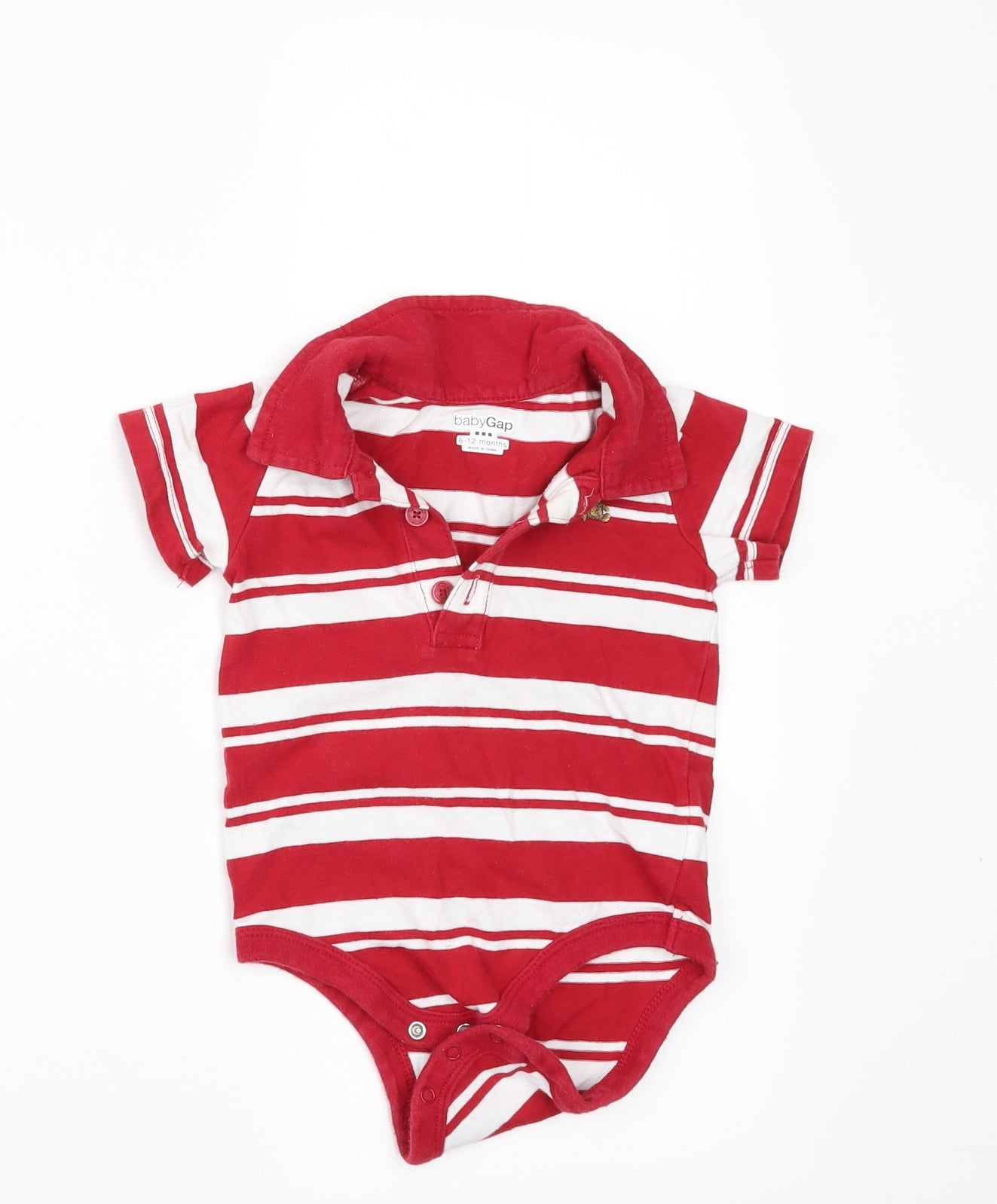 Gap Boys Red Striped  Romper One-Piece Size 6-9 Months