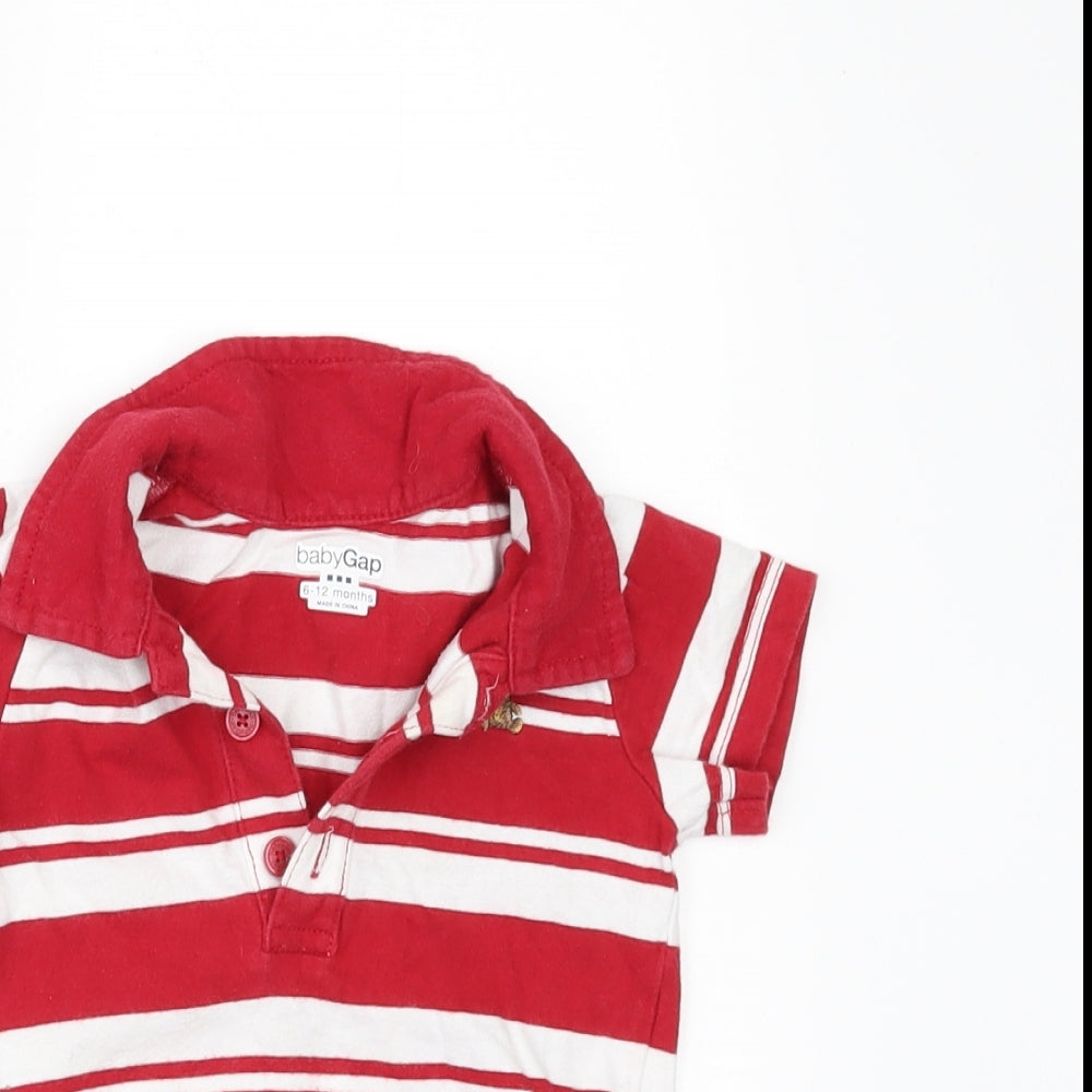Gap Boys Red Striped  Romper One-Piece Size 6-9 Months