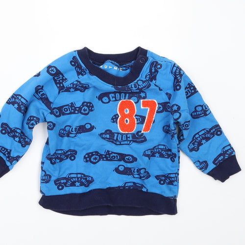 Nutmeg Boys Blue Geometric  Pullover Jumper Size 6-9 Months