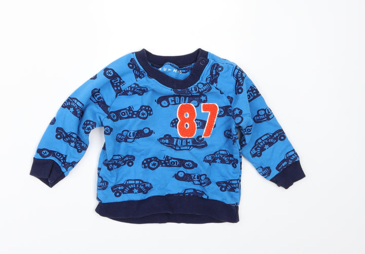 Nutmeg Boys Blue Geometric  Pullover Jumper Size 6-9 Months