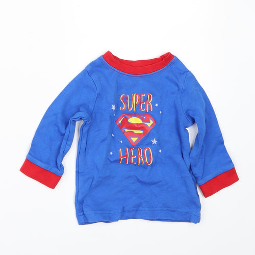 George Boys Blue   Basic T-Shirt Size 6-9 Months  - super hero