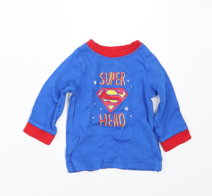 George Boys Blue   Basic T-Shirt Size 6-9 Months  - super hero