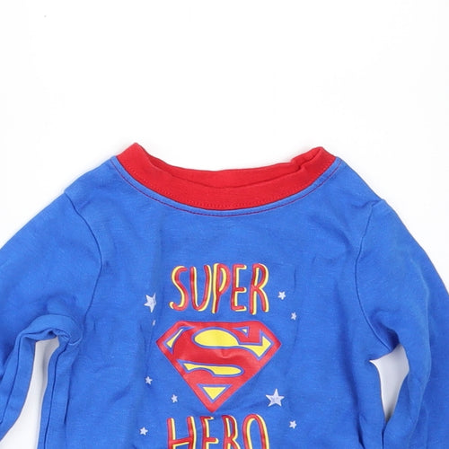 George Boys Blue   Basic T-Shirt Size 6-9 Months  - super hero