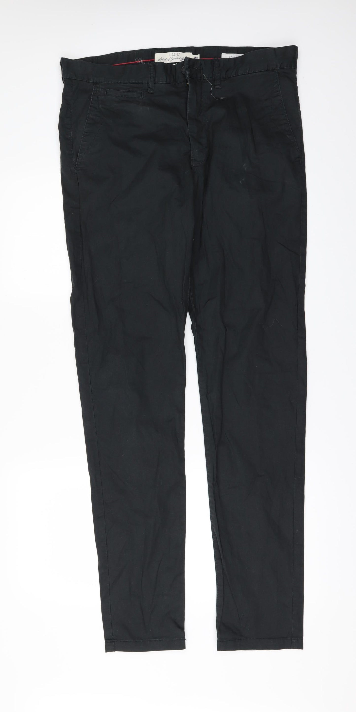 H&M Mens Black   Trousers  Size 34 in L34 in
