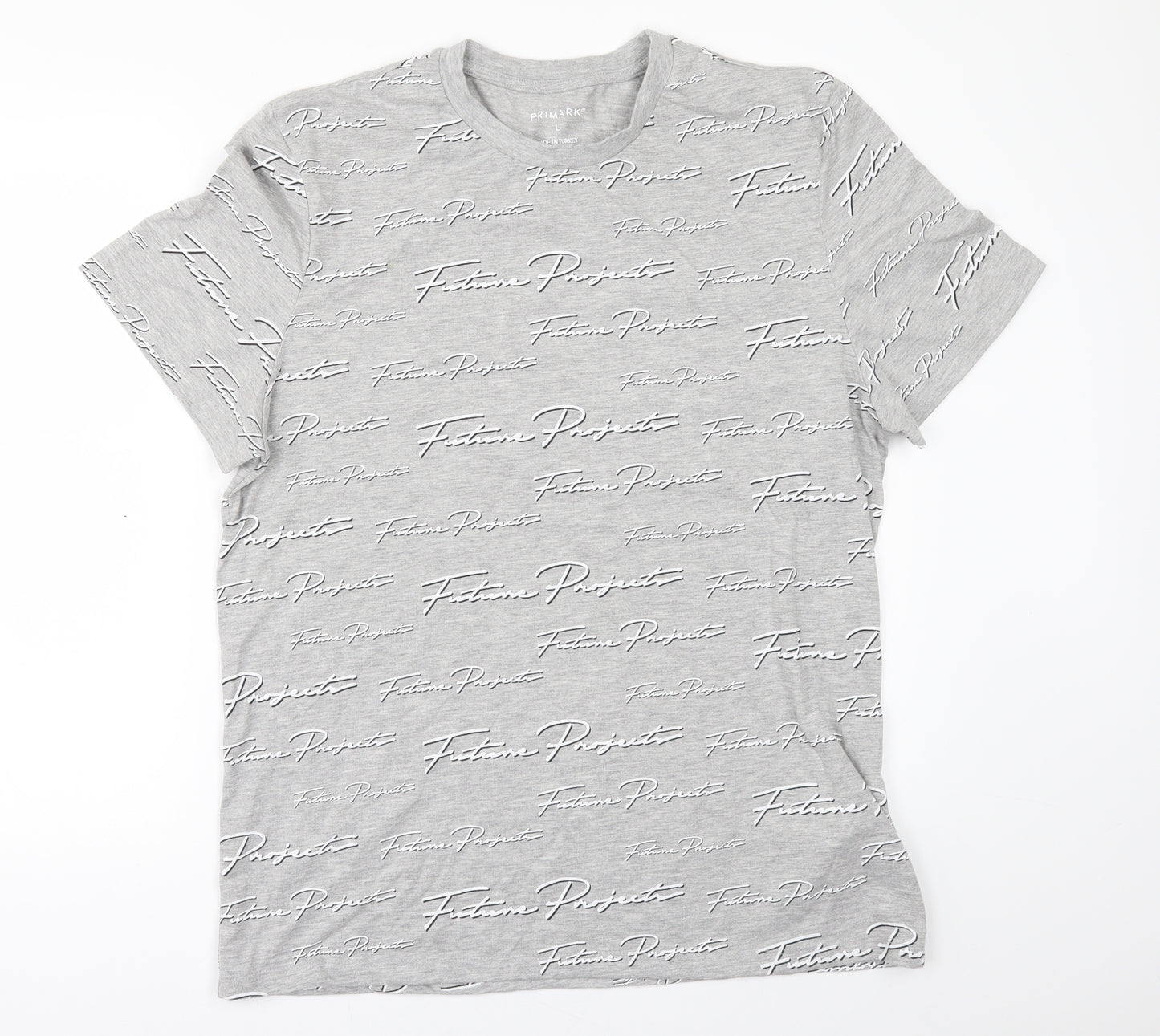 Primark Mens Grey    T-Shirt Size L