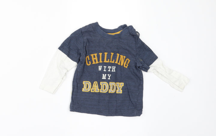 Nutmeg Boys Blue Basic T-Shirt Size 6-9 Months - CHILLING WITH MY DADDY