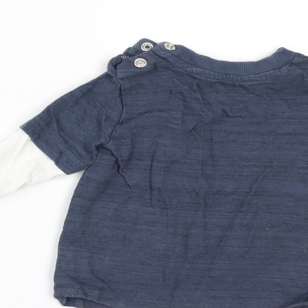 Nutmeg Boys Blue   Basic T-Shirt Size 6-9 Months  - CHILLING WITH MY DADDY