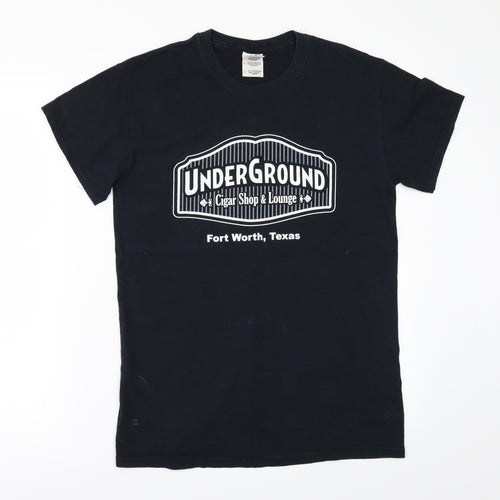 Gildan Mens Black    T-Shirt Size S  - UNDERGROUND CIGARSHOP AND LOUNGE