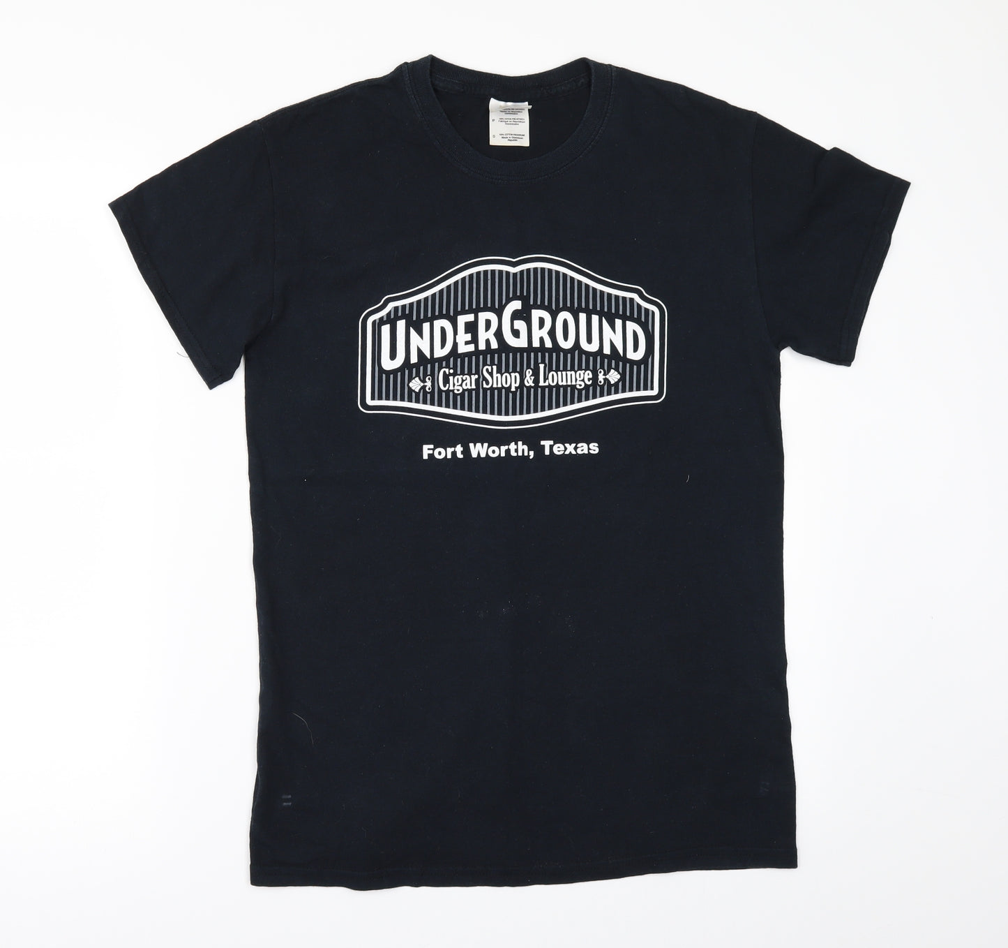 Gildan Mens Black    T-Shirt Size S  - UNDERGROUND CIGARSHOP AND LOUNGE