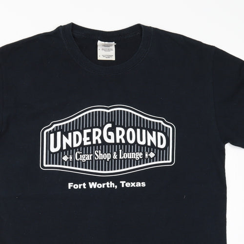 Gildan Mens Black    T-Shirt Size S  - UNDERGROUND CIGARSHOP AND LOUNGE