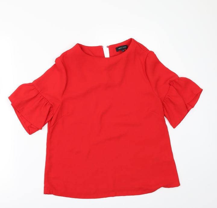 New Look Womens Red   Tunic Blouse Size 8