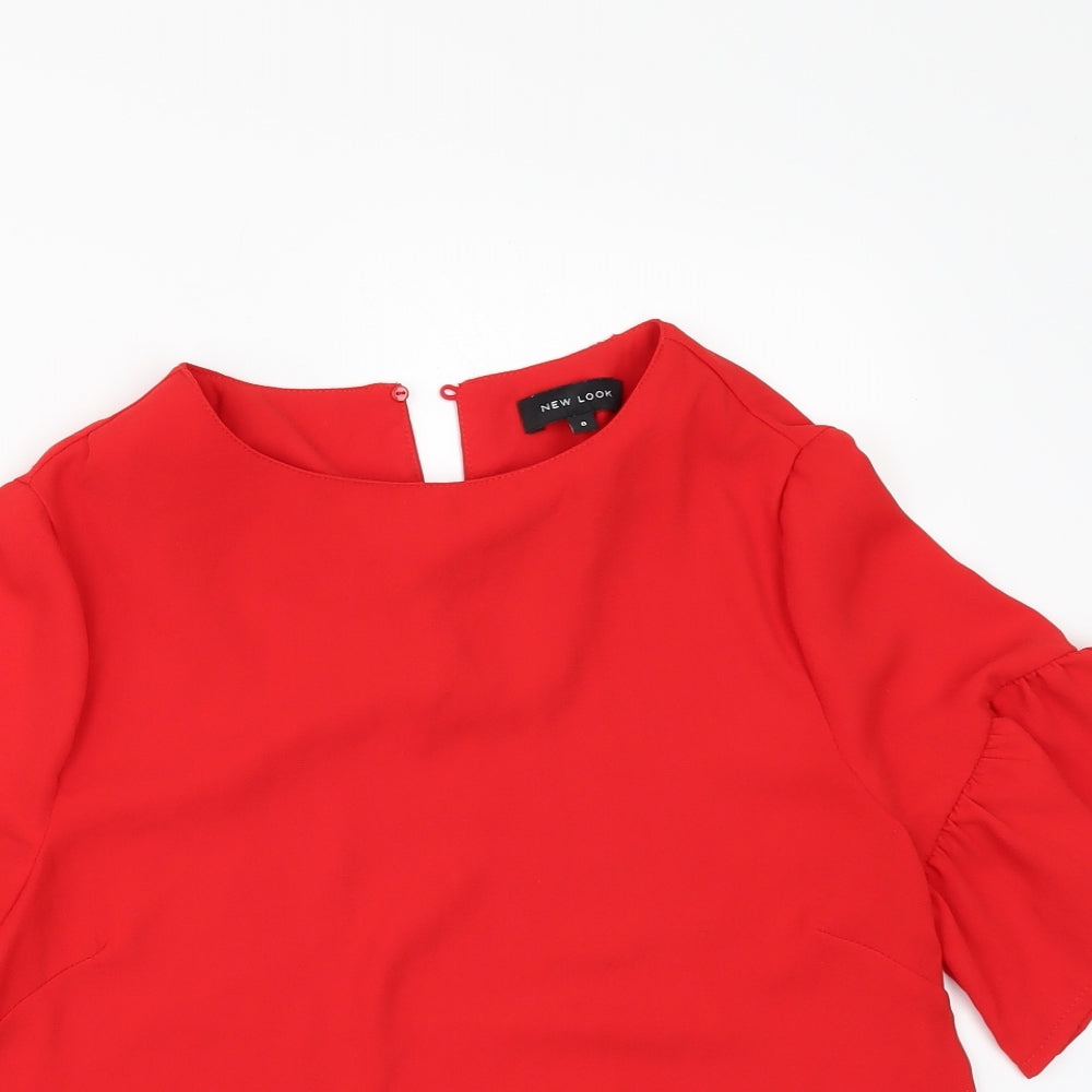 New Look Womens Red   Tunic Blouse Size 8