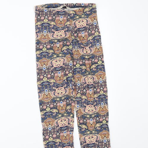 TU Womens Multicoloured Geometric  Cropped Leggings Size 10