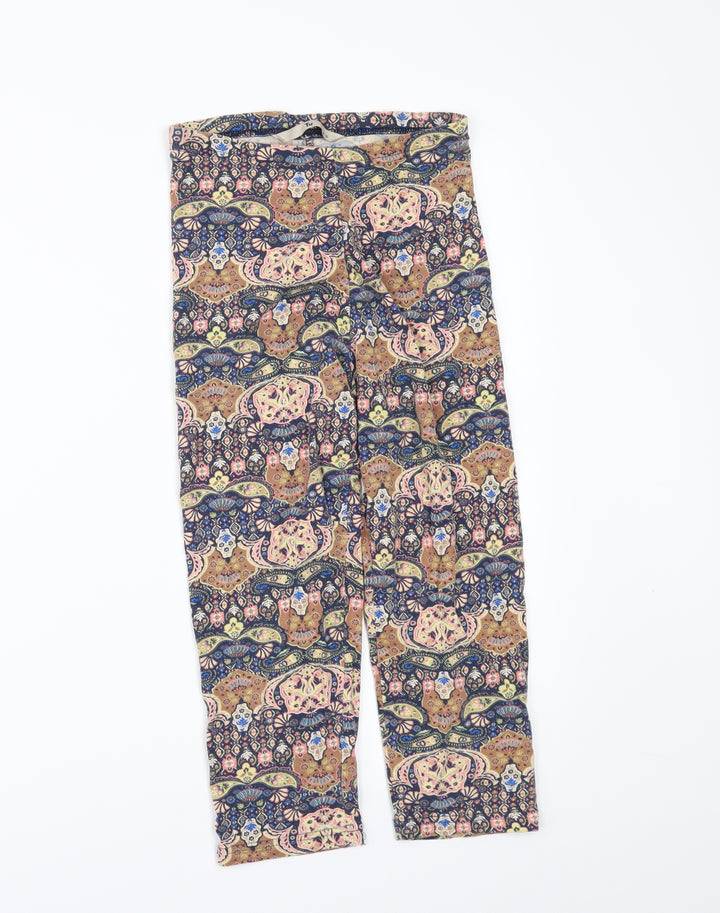 TU Womens Multicoloured Geometric Cropped Leggings Size 10