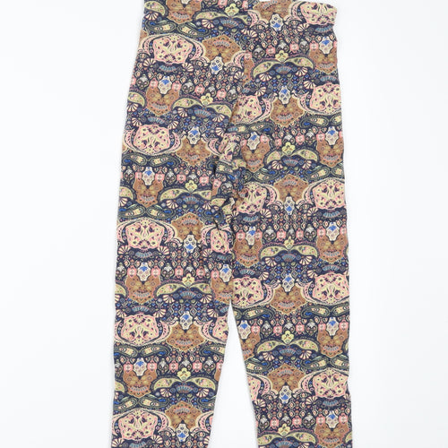 TU Womens Multicoloured Geometric  Cropped Leggings Size 10