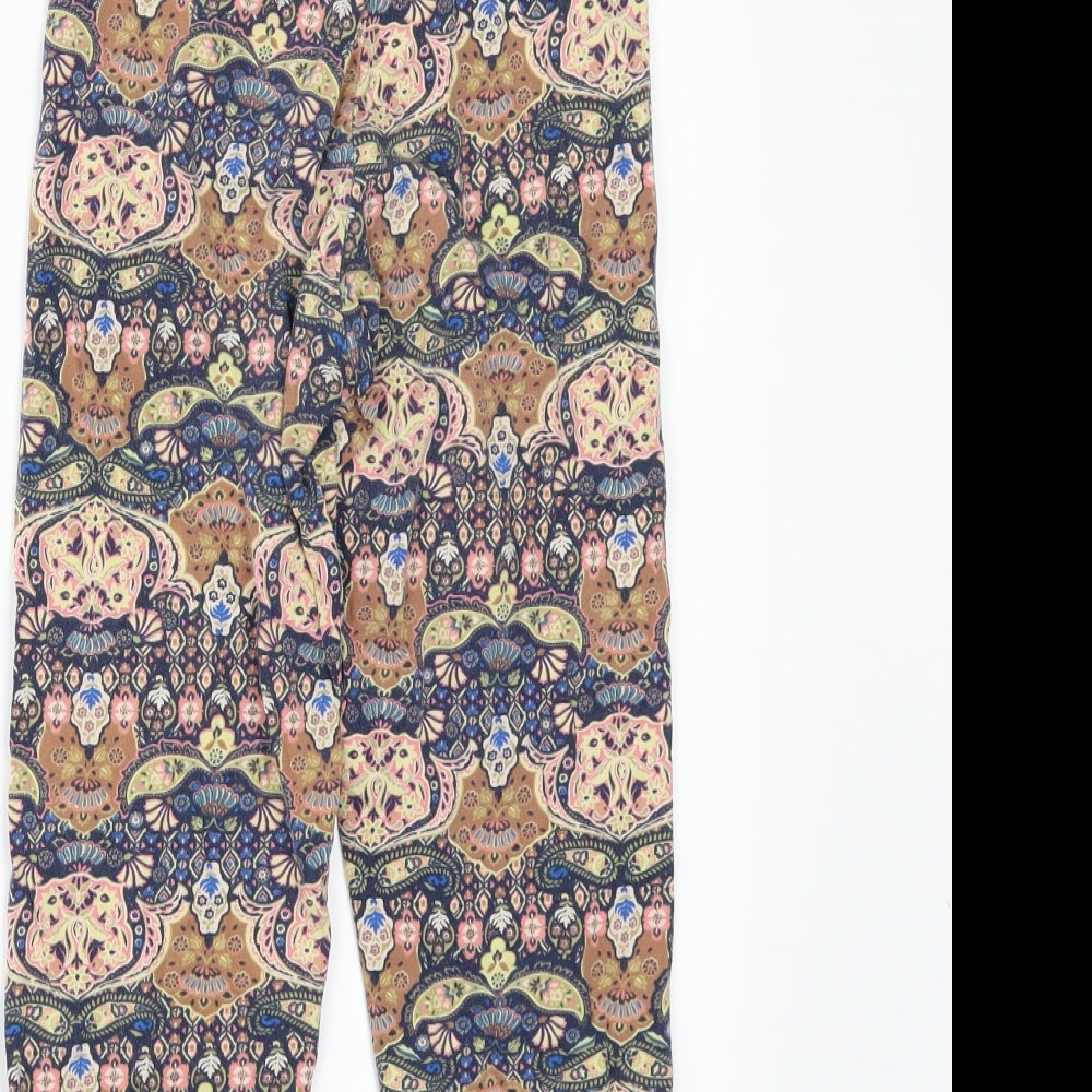 TU Womens Multicoloured Geometric  Cropped Leggings Size 10