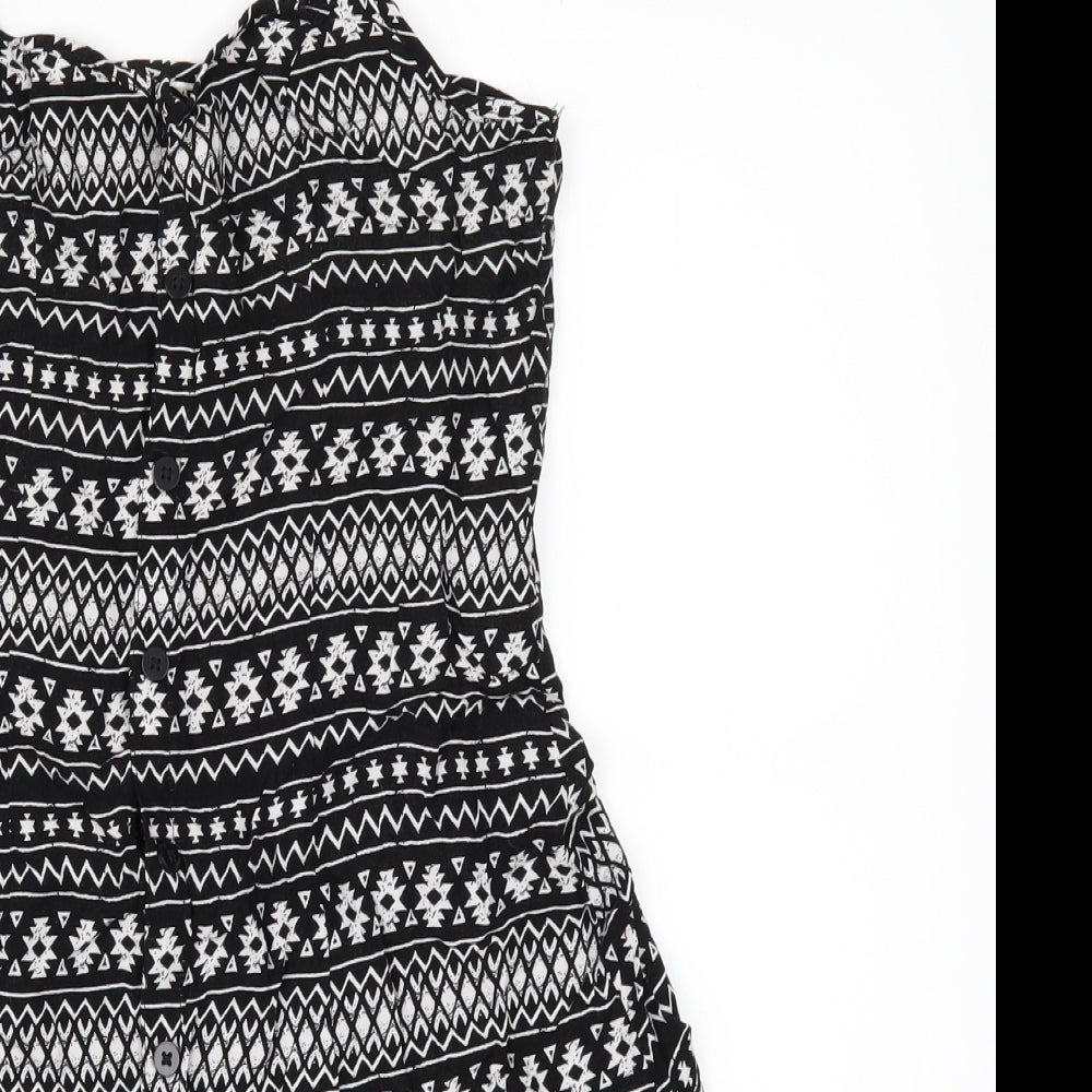 Divided by H&M  Womens Black Geometric  Camisole Button-Up Size 10
