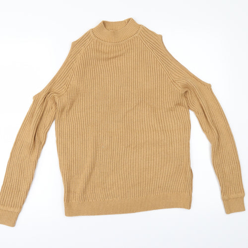 H&M Womens Beige   Pullover Jumper Size XS  - COLD SHOULDER