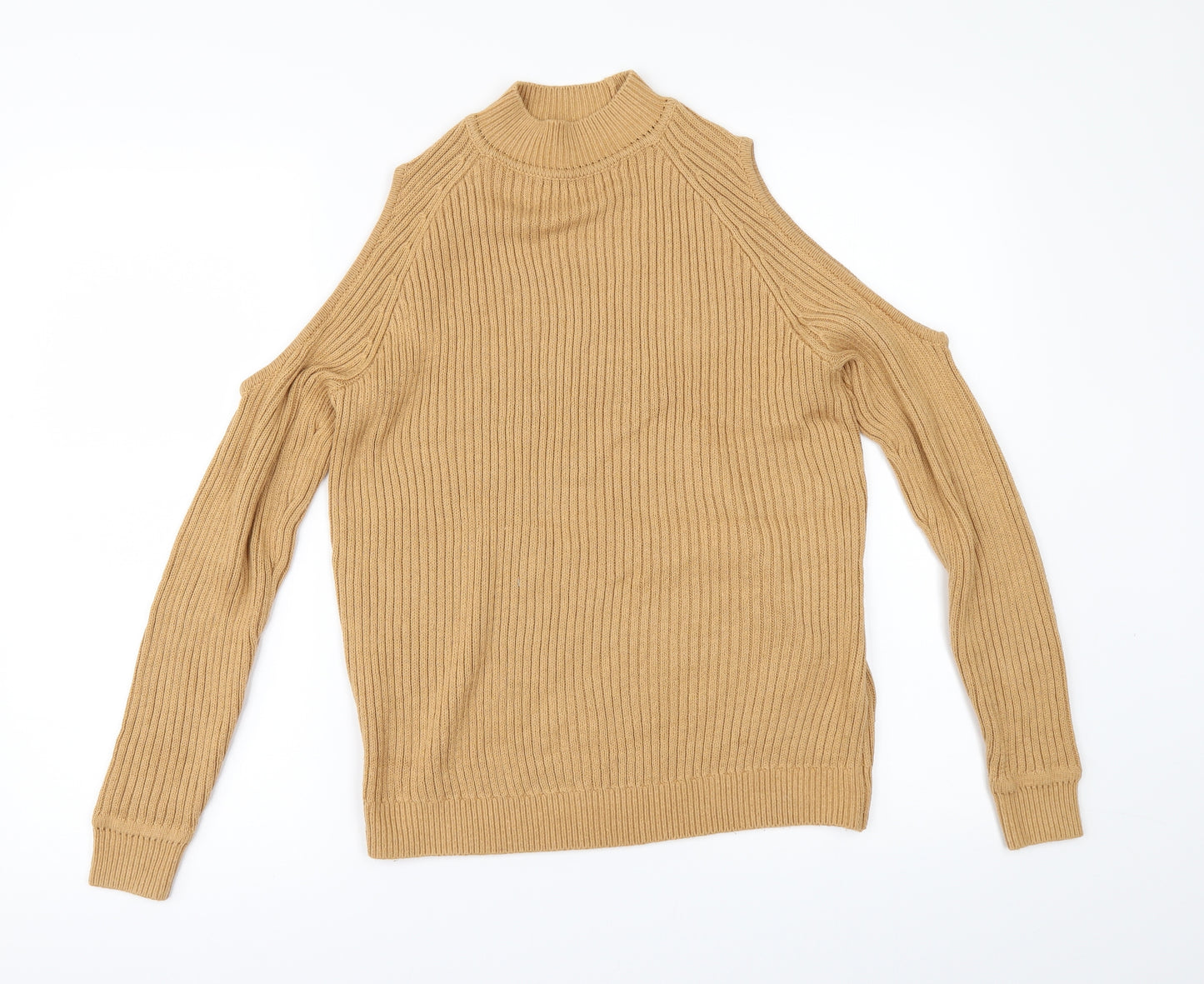 H&M Womens Beige   Pullover Jumper Size XS  - COLD SHOULDER