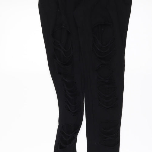 Select Womens Black   Cargo Leggings Size 8 L29 in - cut out legs