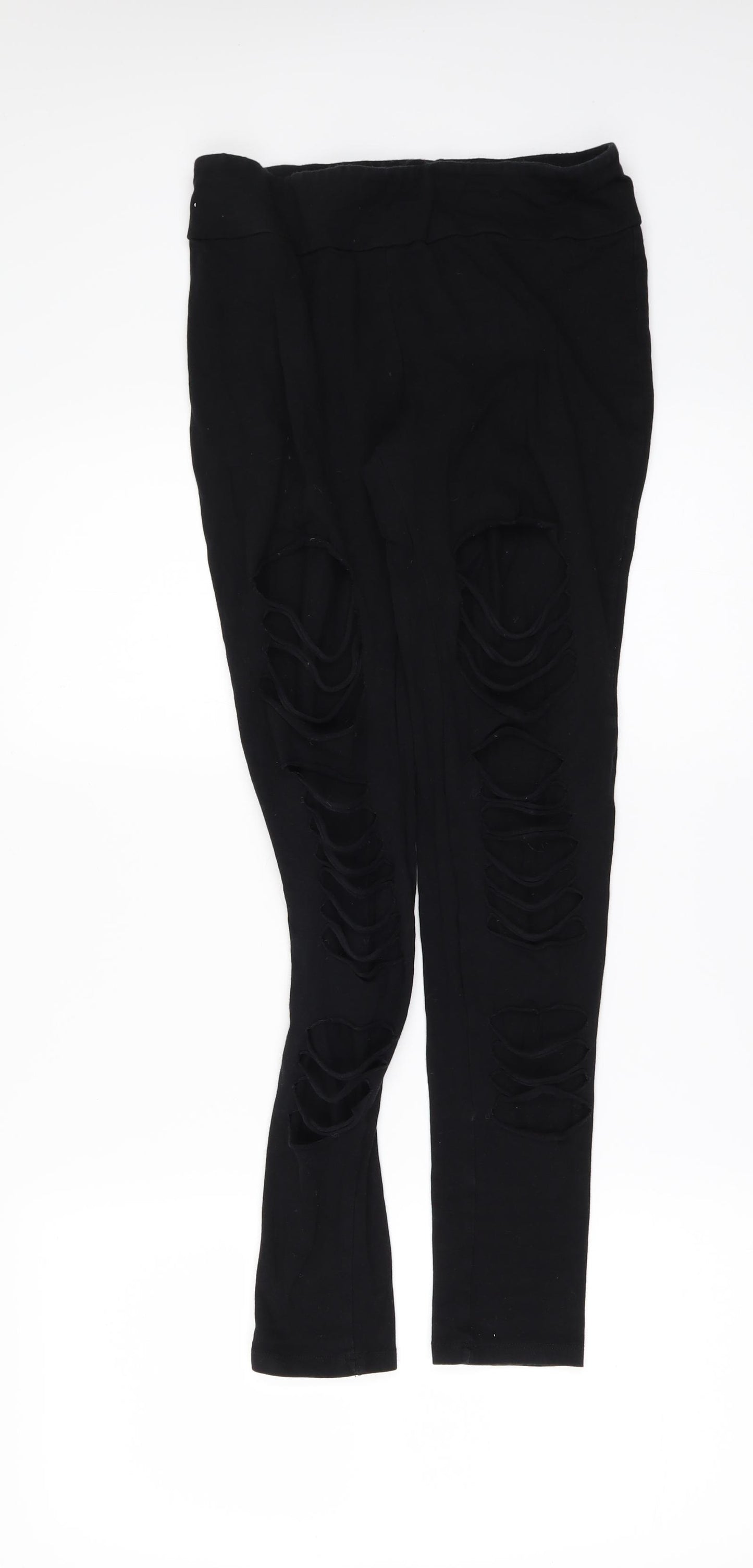 Select Womens Black   Cargo Leggings Size 8 L29 in - cut out legs