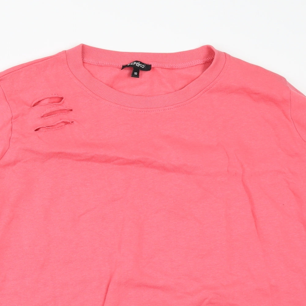 PEP&CO Womens Pink   Pullover Sweatshirt Size 10