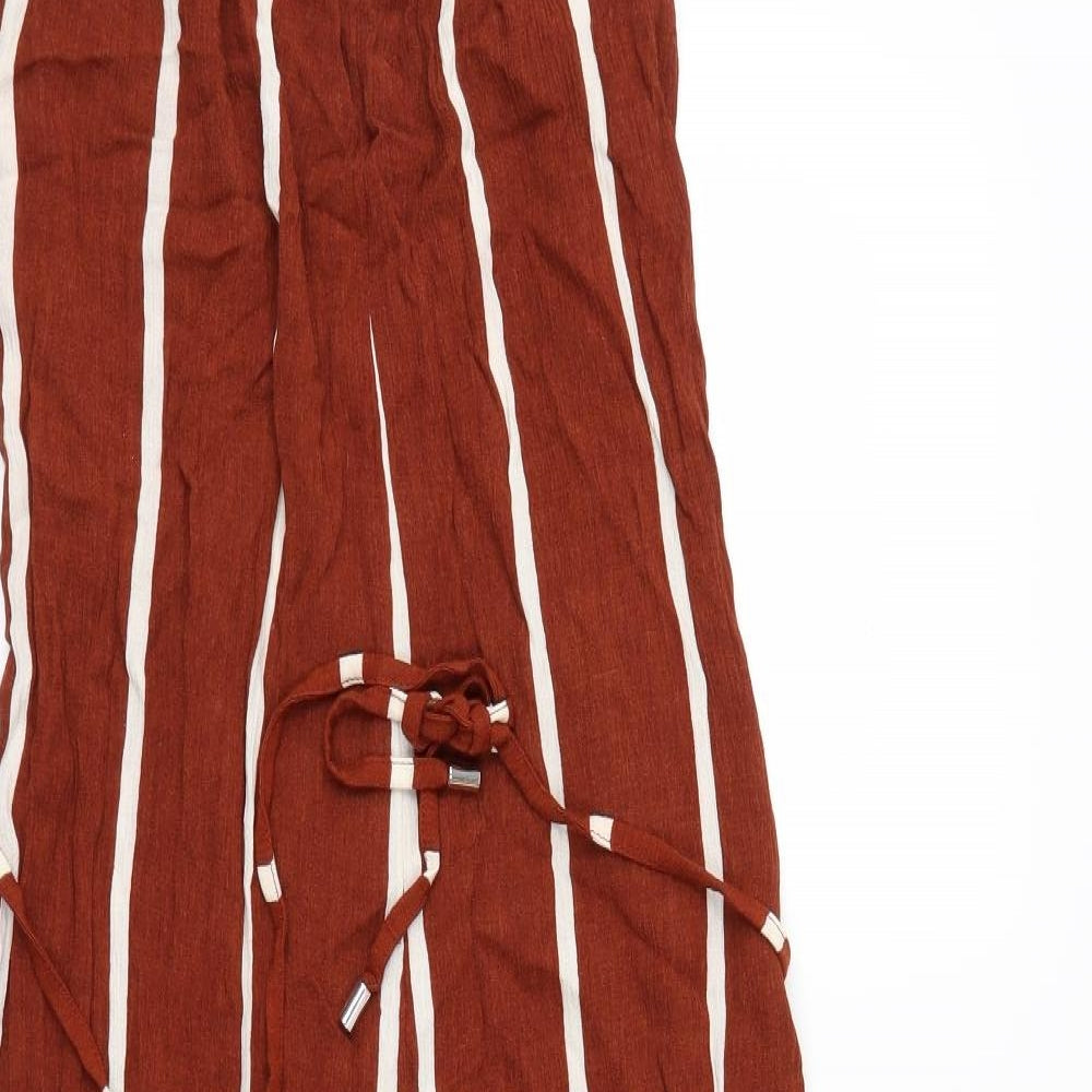 Primark Womens Brown Striped  Jumpsuit One-Piece Size 10