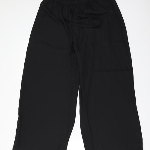 Preworn Womens Black   Trousers  Size XL L26 in - see through