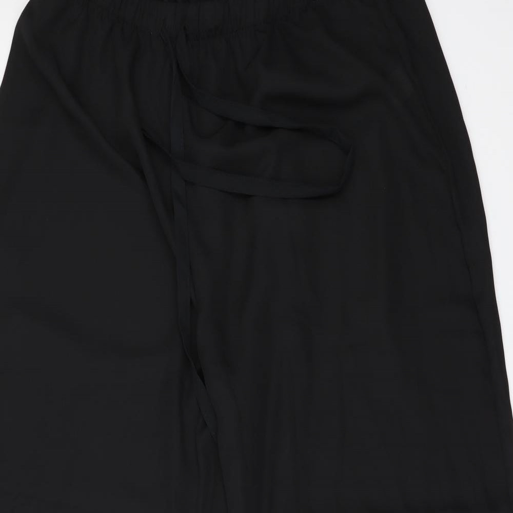 Preworn Womens Black   Trousers  Size XL L26 in - see through
