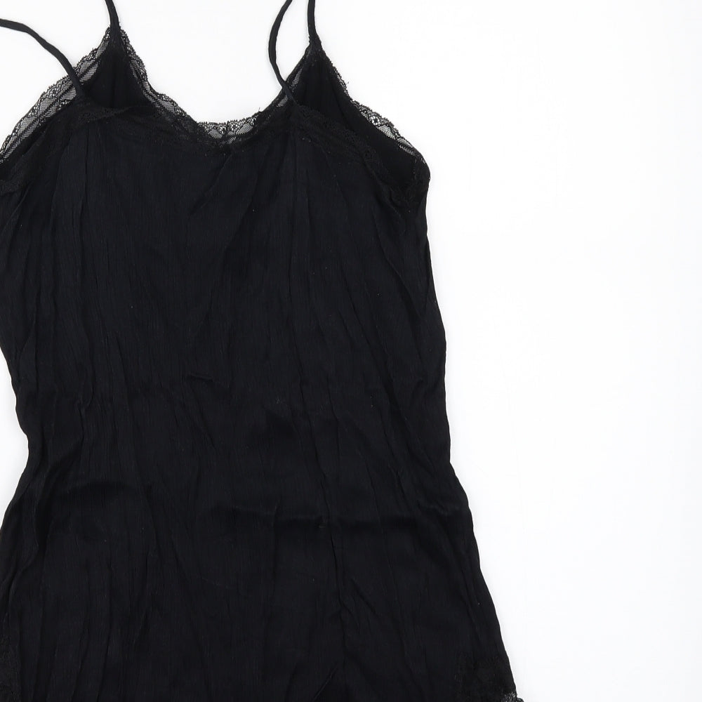 Zara Womens Black   Camisole Blouse Size L  - lace edge