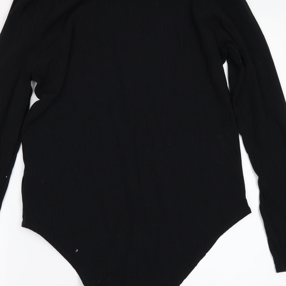 Boohoo Womens Black   Bodysuit One-Piece Size 16