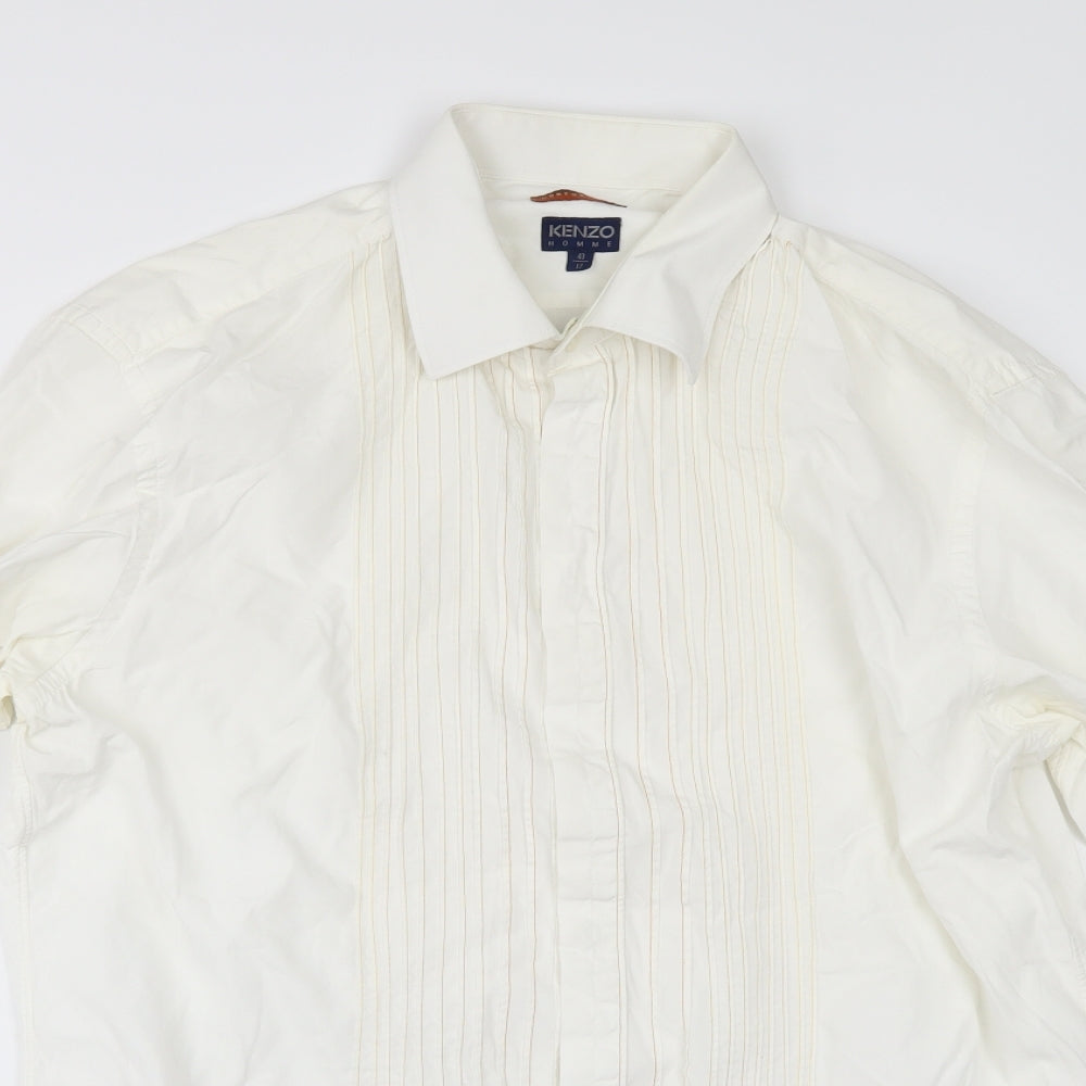 KENZO Mens White    Dress Shirt Size 17