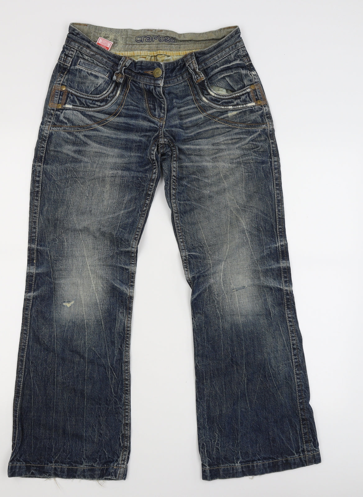 Crafted Womens Blue   Wide-Leg Jeans Size 10 L28 in