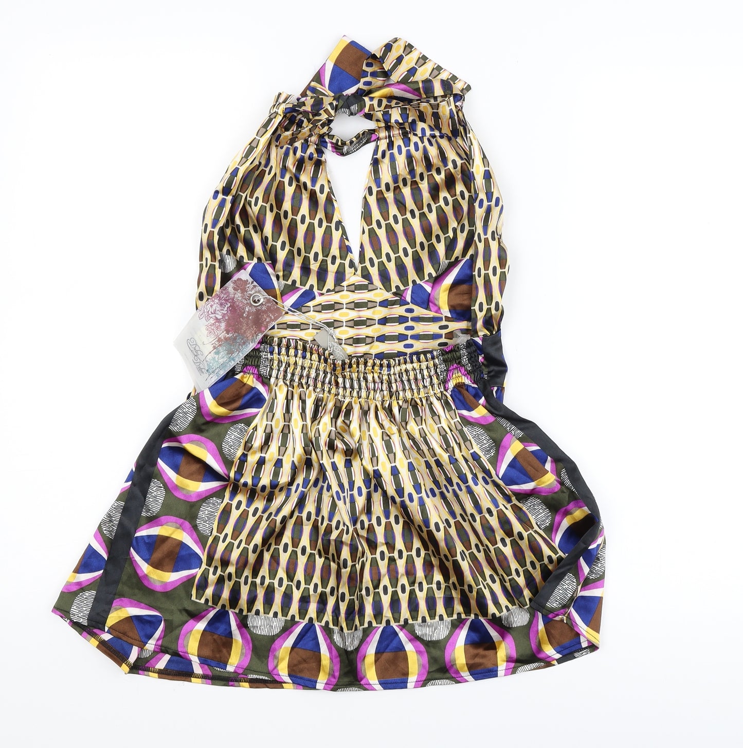 Deby Debo Womens Gold Geometric  Camisole Blouse Size 10