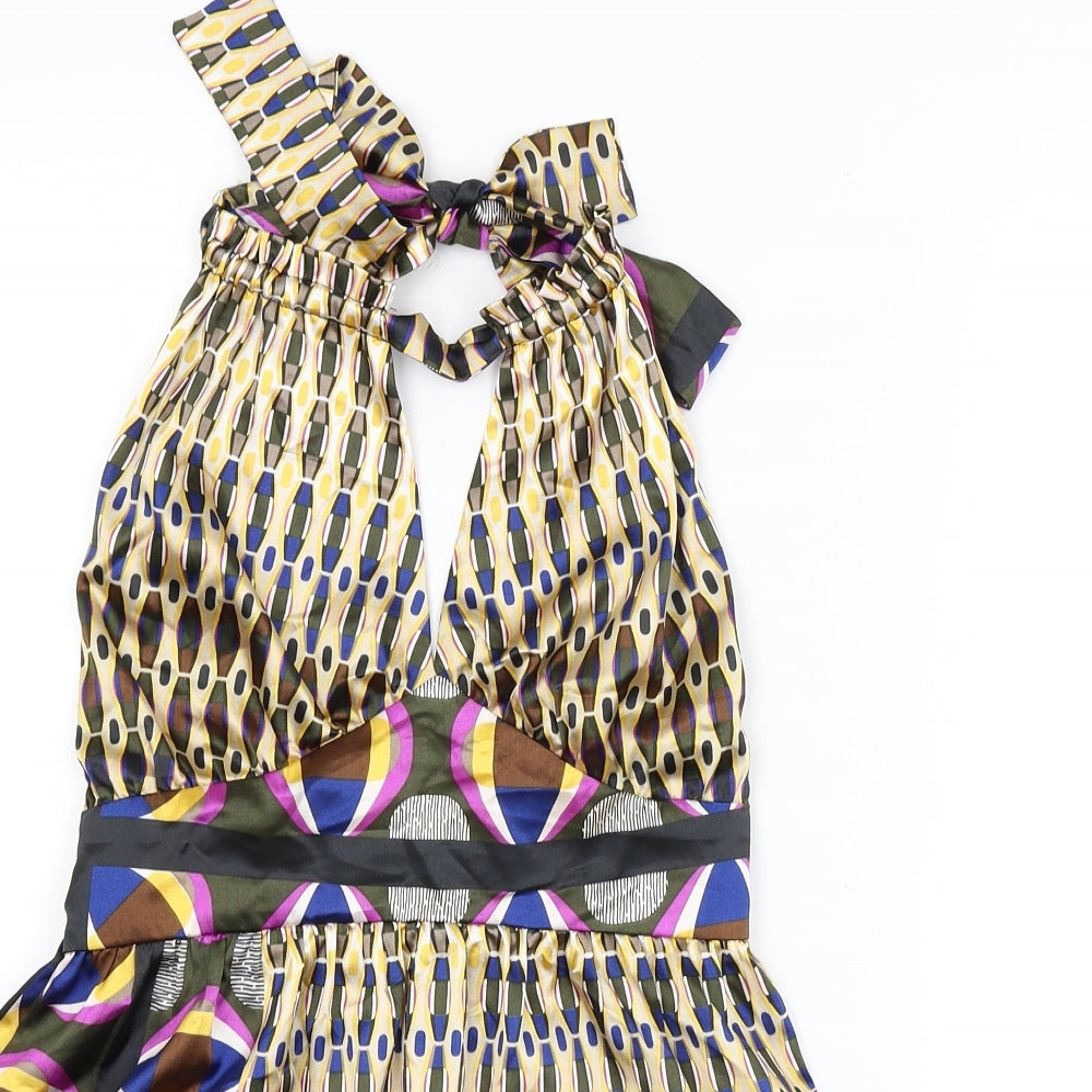 Deby Debo Womens Gold Geometric  Camisole Blouse Size 10