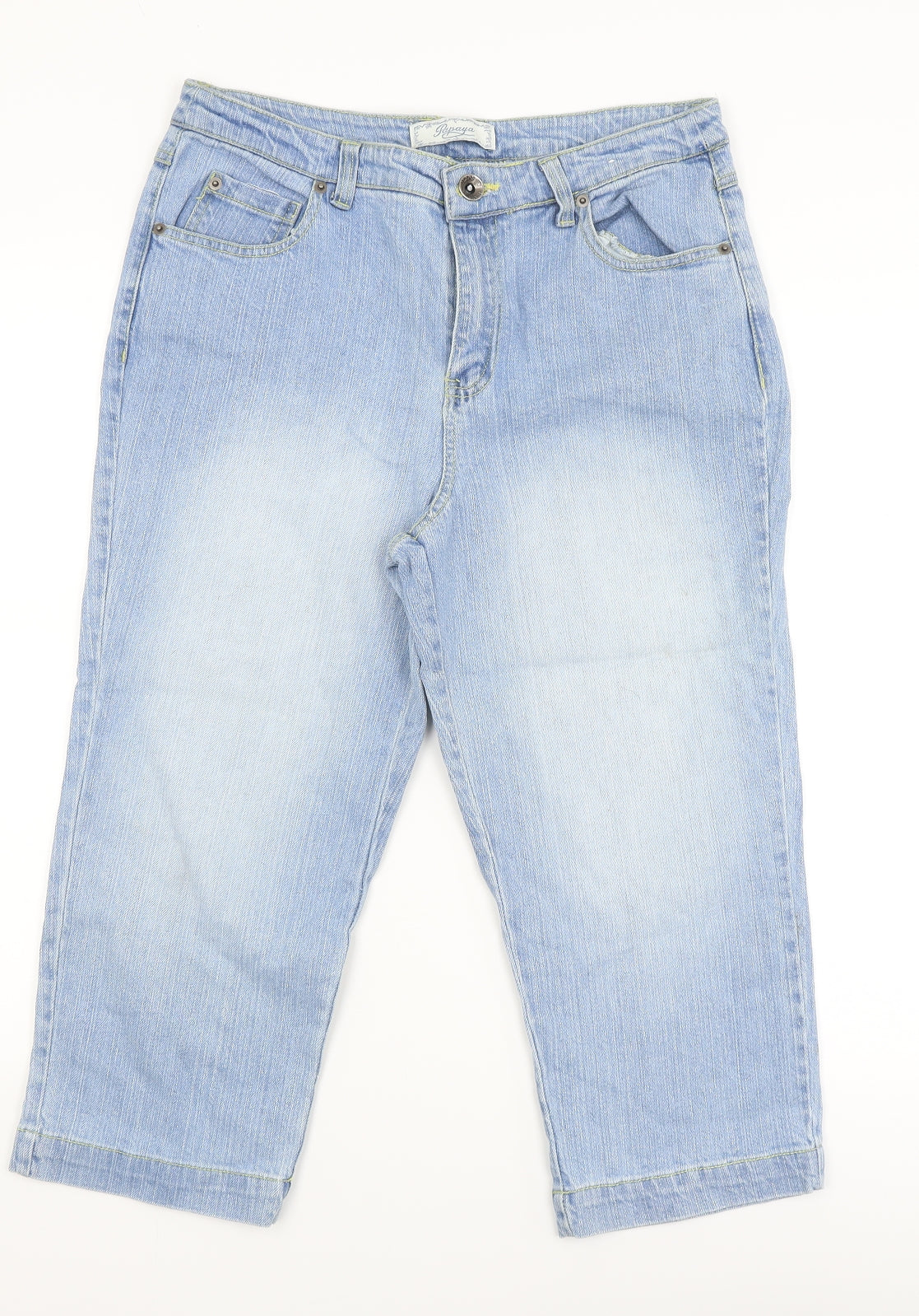 Papaya Womens Blue   Cropped Jeans Size 14 L20 in