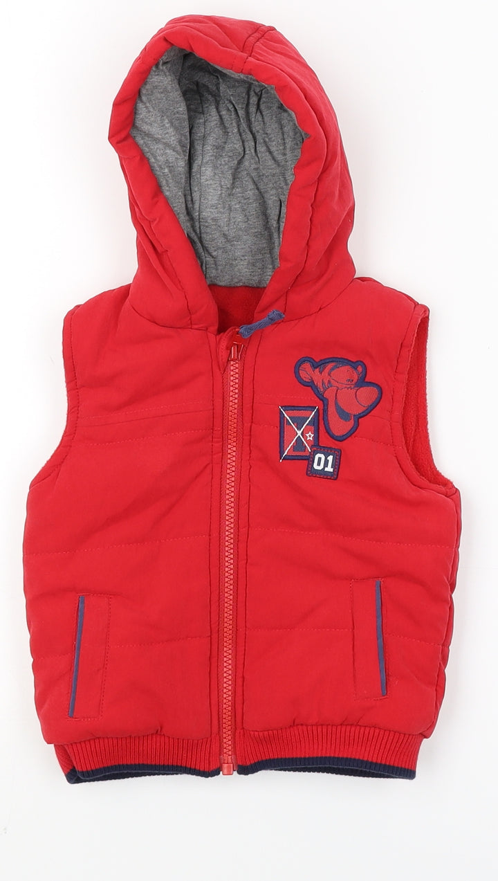 George Baby Red Gilet Coat Size 9-12 Months - tigger