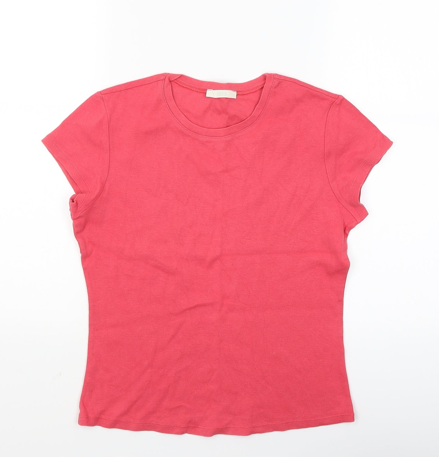M&S Womens Pink   Basic T-Shirt Size 12