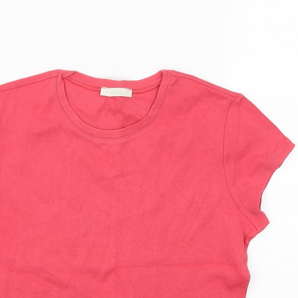 M&S Womens Pink   Basic T-Shirt Size 12