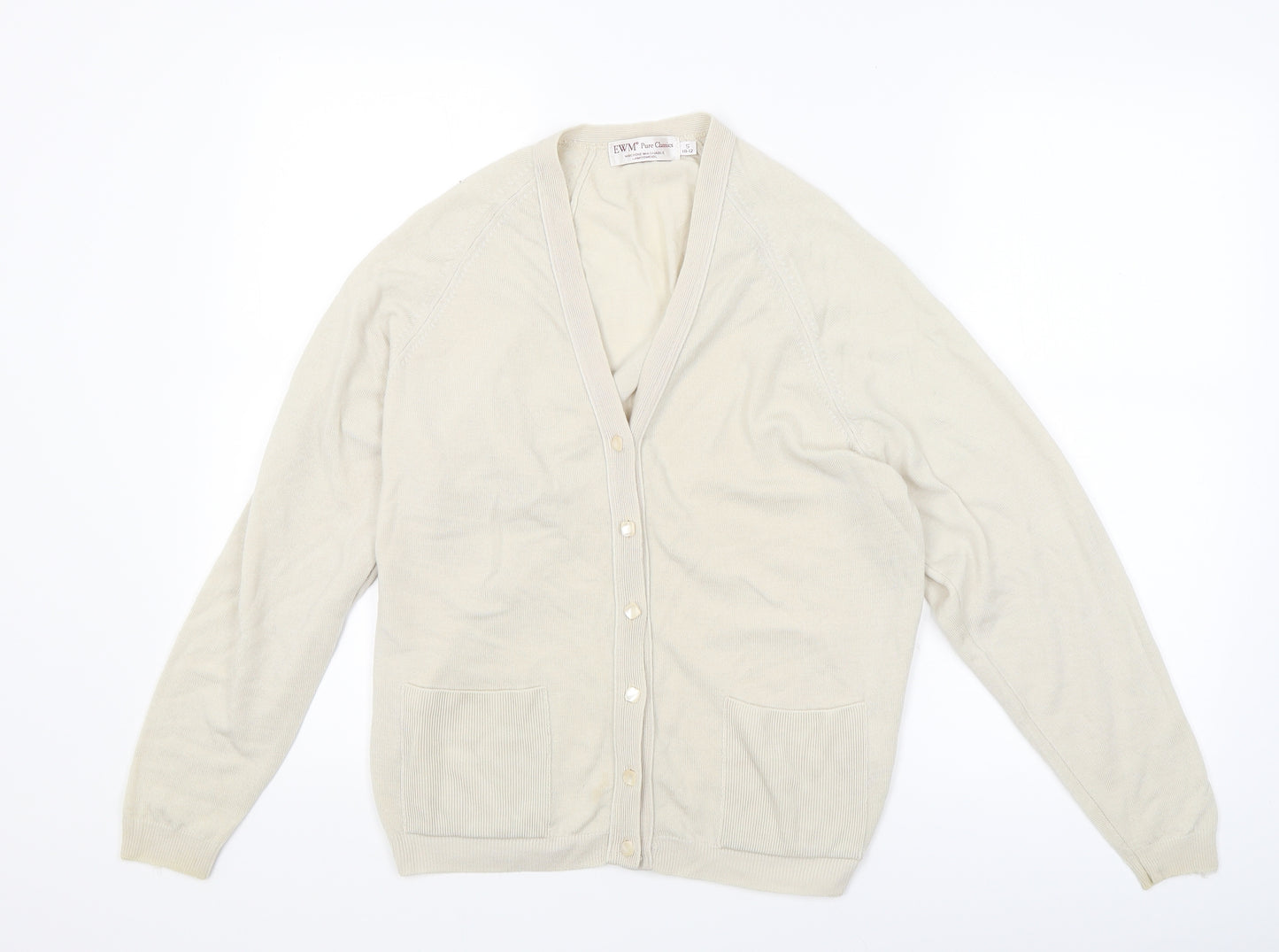 EWM Womens White   Cardigan Jumper Size S