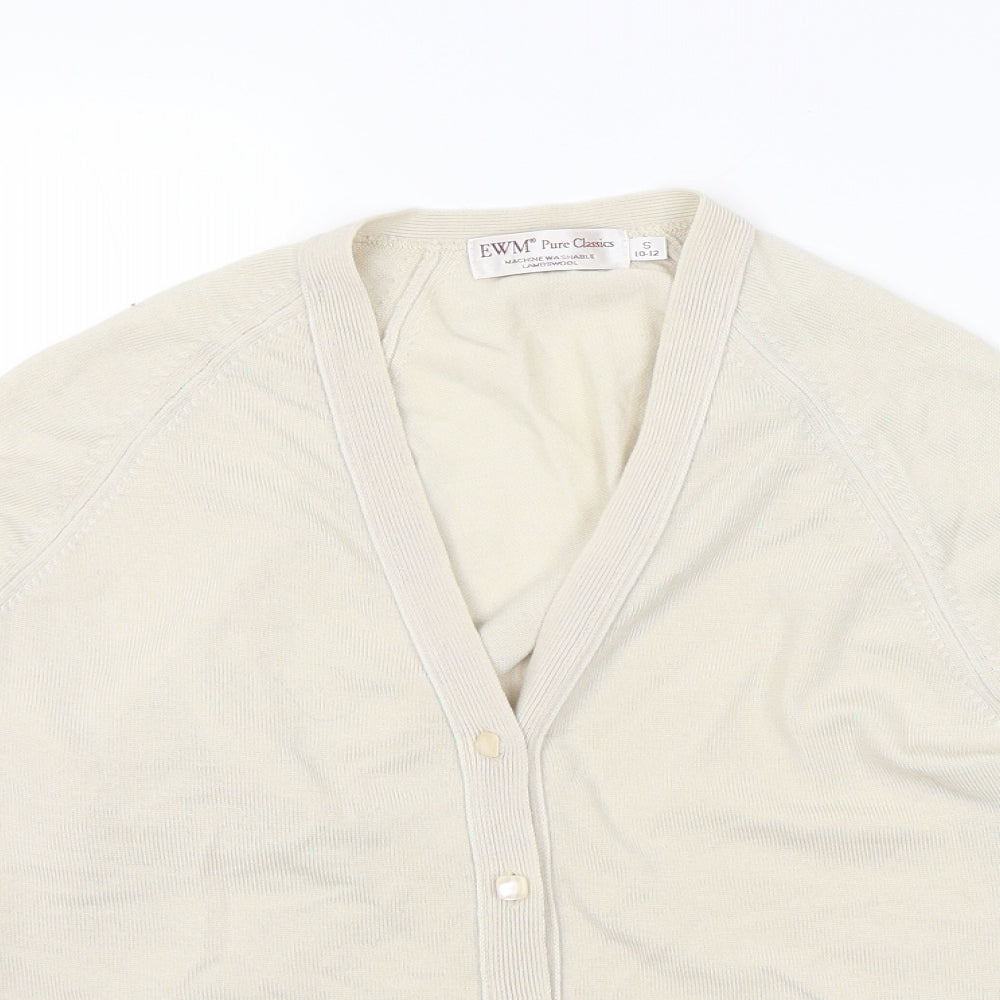 EWM Womens White   Cardigan Jumper Size S