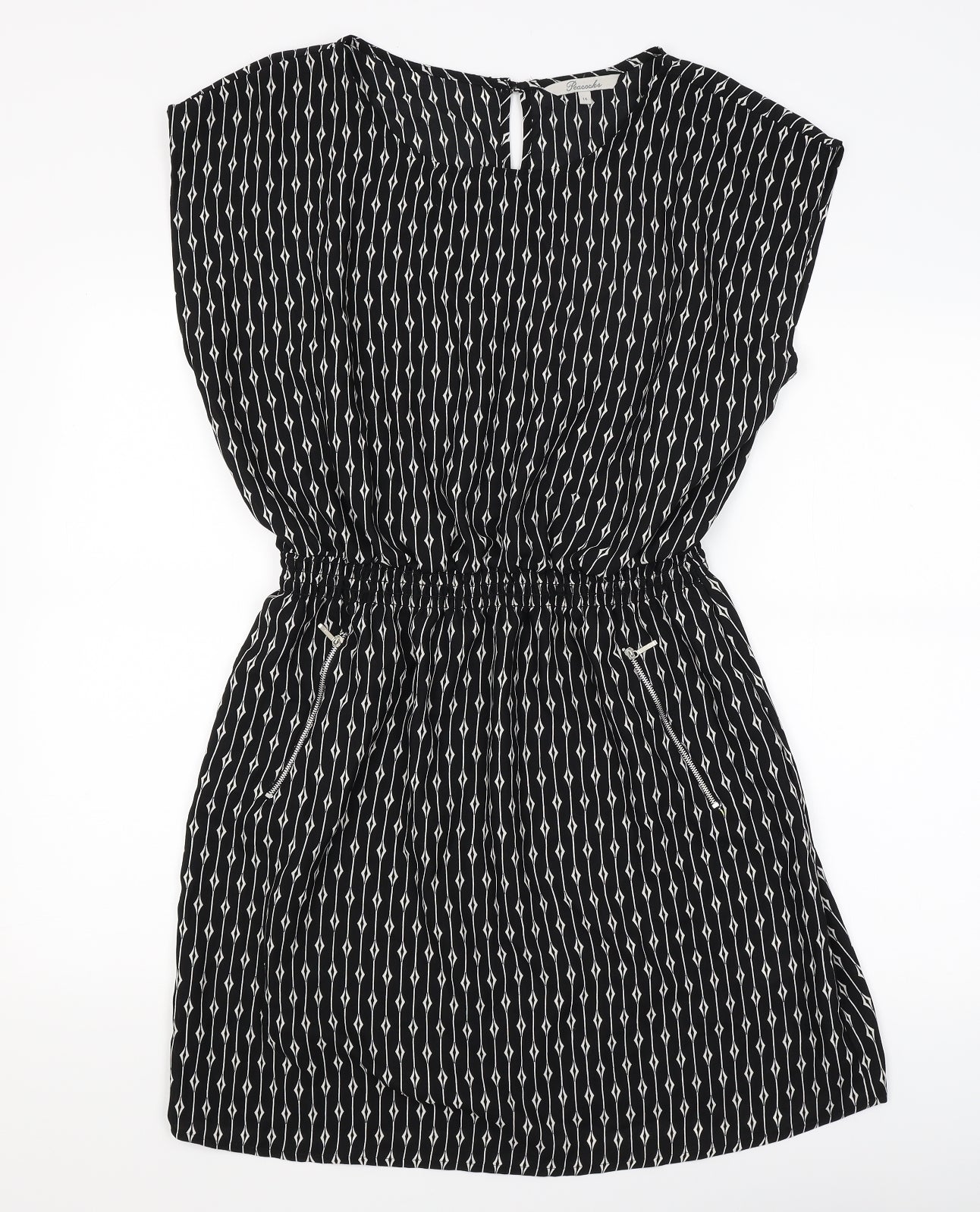 Peacocks Womens Black Argyle/Diamond  Mini  Size 14
