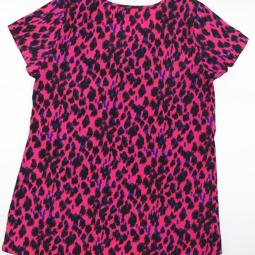 Joanna Hope Womens Pink Animal Print  Tunic T-Shirt Size 12