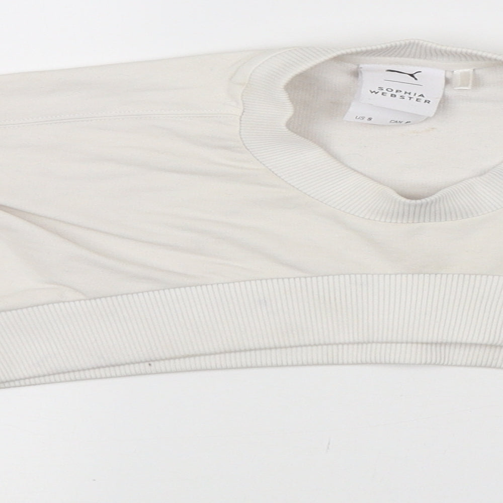 PUMA Womens White   Cropped T-Shirt Size S  - puma sophia webster