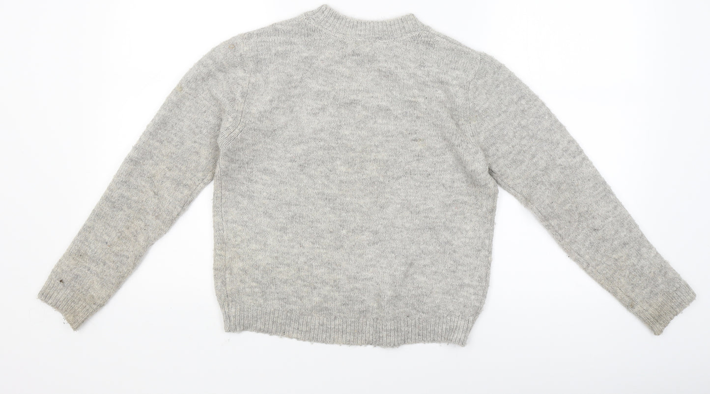 Primark Girls Grey   Pullover Jumper Size 10-11 Years  - team unicorn