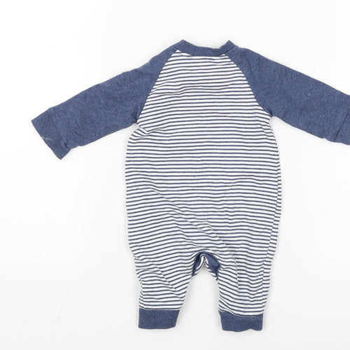 Mothercare Baby Blue Striped  Babygrow One-Piece Size Newborn  - little heroes drink their milk